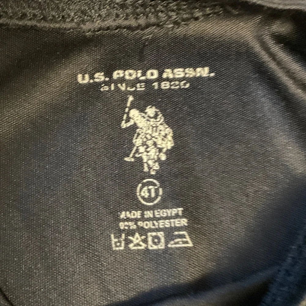 U.S. Polo Assn. Black and Gray Kids Tee with Blue Graphic